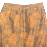 Womens Straight Skirt Orange Knee Length Floral M