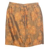 Womens Straight Skirt Orange Knee Length Floral M