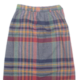 Womens Straight Skirt Grey Midi Wool Check XXS