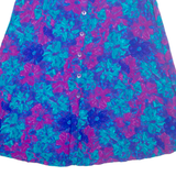 SUSAN BURROWES Buttoned Womens A-Line Skirt Blue Long Crazy Pattern L