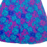 SUSAN BURROWES Buttoned Womens A-Line Skirt Blue Long Crazy Pattern L