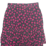 Womens Pleated Skirt Pink Midi Floral M