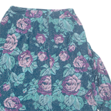 Womens Straight Skirt Green Midi Floral XXS