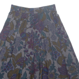 REHLI Womens A-Line Skirt Grey Midi Floral M