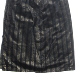 Belted Womens Straight Skirt Gold Midi Striped S