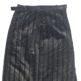 Belted Womens Straight Skirt Gold Midi Striped S