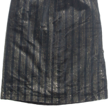 Belted Womens Straight Skirt Gold Midi Striped S