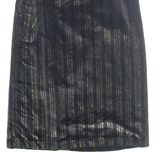 Belted Womens Straight Skirt Gold Midi Striped M