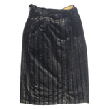 Belted Womens Straight Skirt Gold Midi Striped M