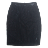 Womens Straight Skirt Blue Knee Length Velvet XS
