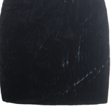 Womens Straight Skirt Blue Knee Length Velvet XS