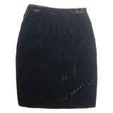 Womens Straight Skirt Blue Knee Length Velvet XS