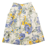 Womens A-Line Skirt Blue Midi Floral S