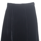 Womens A-Line Skirt Black Knee Length Velvet XS