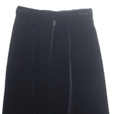 Womens A-Line Skirt Black Knee Length Velvet XS