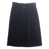 Womens A-Line Skirt Black Knee Length Velvet XS