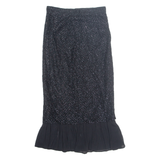 Womens Peasant Skirt Black Long M