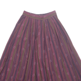 ALPHOM Womens A-Line Skirt Purple Midi Striped XXS
