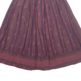 ALPHOM Womens A-Line Skirt Purple Midi Striped XXS