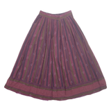 ALPHOM Womens A-Line Skirt Purple Midi Striped XXS
