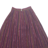 ALPHOM Womens A-Line Skirt Purple Midi Striped XXS