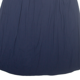 CANDA Belted Womens A-Line Skirt Blue Midi Viscose L