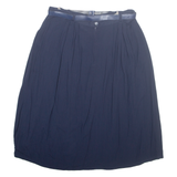 CANDA Belted Womens A-Line Skirt Blue Midi Viscose L