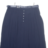 CANDA Belted Womens A-Line Skirt Blue Long Viscose L