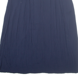 CANDA Belted Womens A-Line Skirt Blue Long Viscose L
