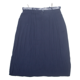 CANDA Belted Womens A-Line Skirt Blue Long Viscose L