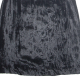 DONNA Womens Straight Skirt Black Knee Length Velvet XS