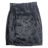 DONNA Womens Straight Skirt Black Knee Length Velvet XS