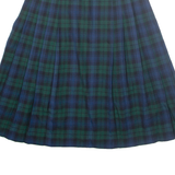 MS.SERO Womens Pleated Skirt Green Midi Wool Check UK 10