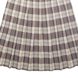 POTTER Womens Pleated Skirt Brown Midi Check M