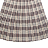 POTTER Womens Pleated Skirt Brown Midi Check M