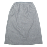Womens A-Line Skirt Grey Midi Wool XXS