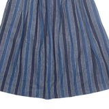 THE PETITE IDEA Womens A-Line Skirt Blue Midi Wool Striped XS