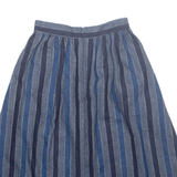 THE PETITE IDEA Womens A-Line Skirt Blue Midi Wool Striped XS