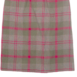 Womens Pencil Skirt Brown Knee Length Wool Check XS