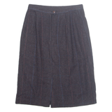 BRIGGS Womens Straight Skirt Brown Midi Wool Gingham UK 12