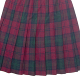 HUNTER Womens Pleated Skirt Red Midi Wool Plaid UK 12