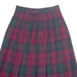HUNTER Womens Pleated Skirt Red Midi Wool Plaid UK 12