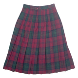 HUNTER Womens Pleated Skirt Red Midi Wool Plaid UK 12
