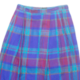 JOHN MEYER Womens Straight Skirt Blue Midi Wool Check UK 10