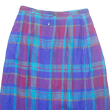 JOHN MEYER Womens Straight Skirt Blue Midi Wool Check UK 10