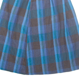 Womens A-Line Skirt Blue Midi Wool S
