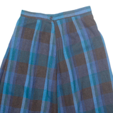 Womens A-Line Skirt Blue Midi Wool S