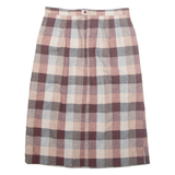 Womens Straight Skirt Red Midi Wool Gingham M