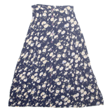 EXPRESSIONS Womens A-Line Skirt Blue Long Floral M