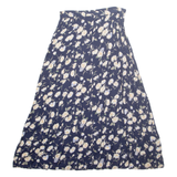 EXPRESSIONS Womens A-Line Skirt Blue Long Floral M